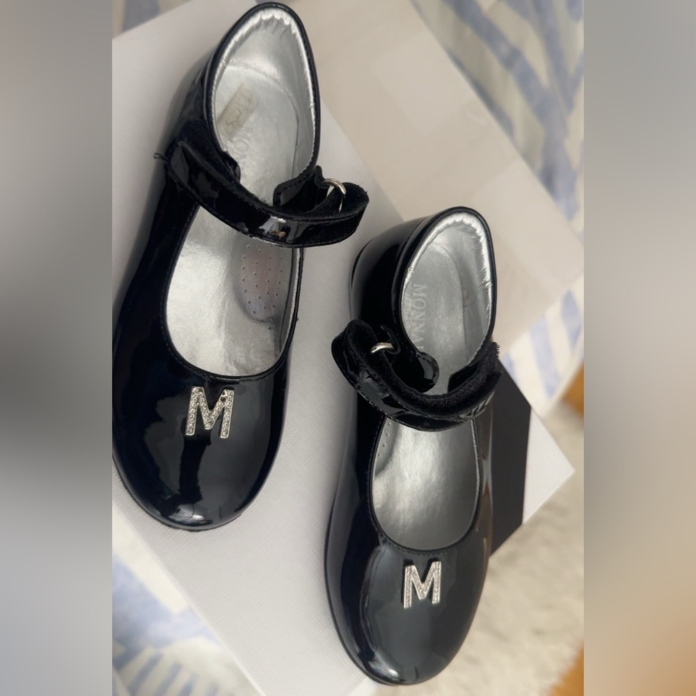 Black Patent Leather Dress Shoes with Strap